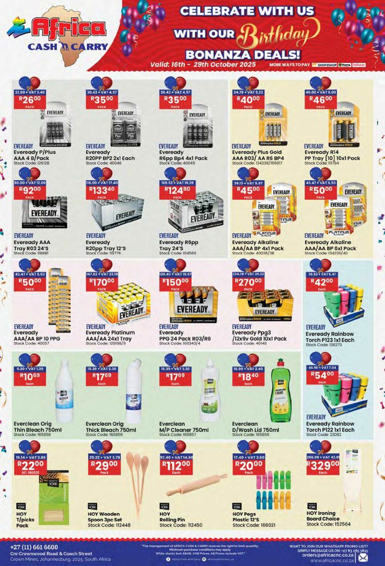 Special Africa Cash&Carry 16.10.2025 - 29.10.2025