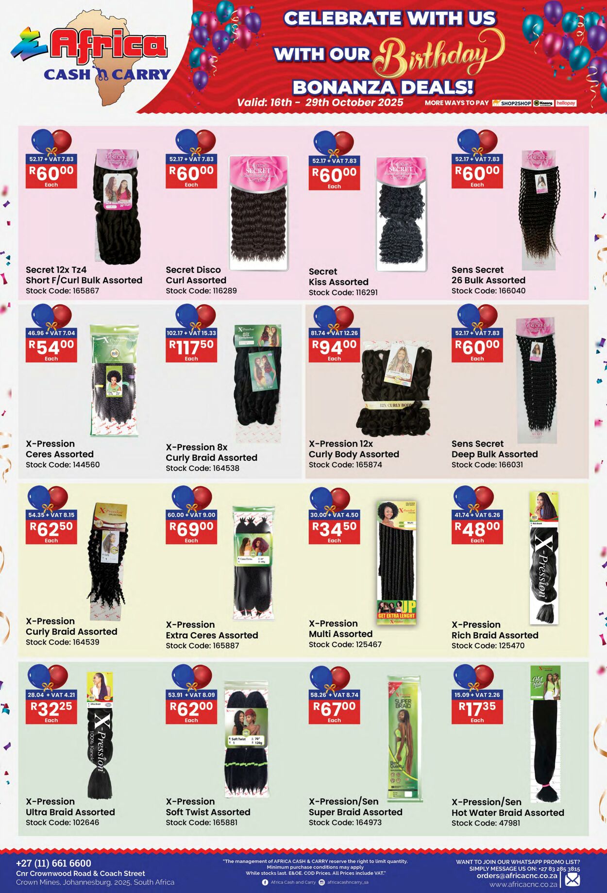 Special Africa Cash&Carry 16.10.2025 - 29.10.2025