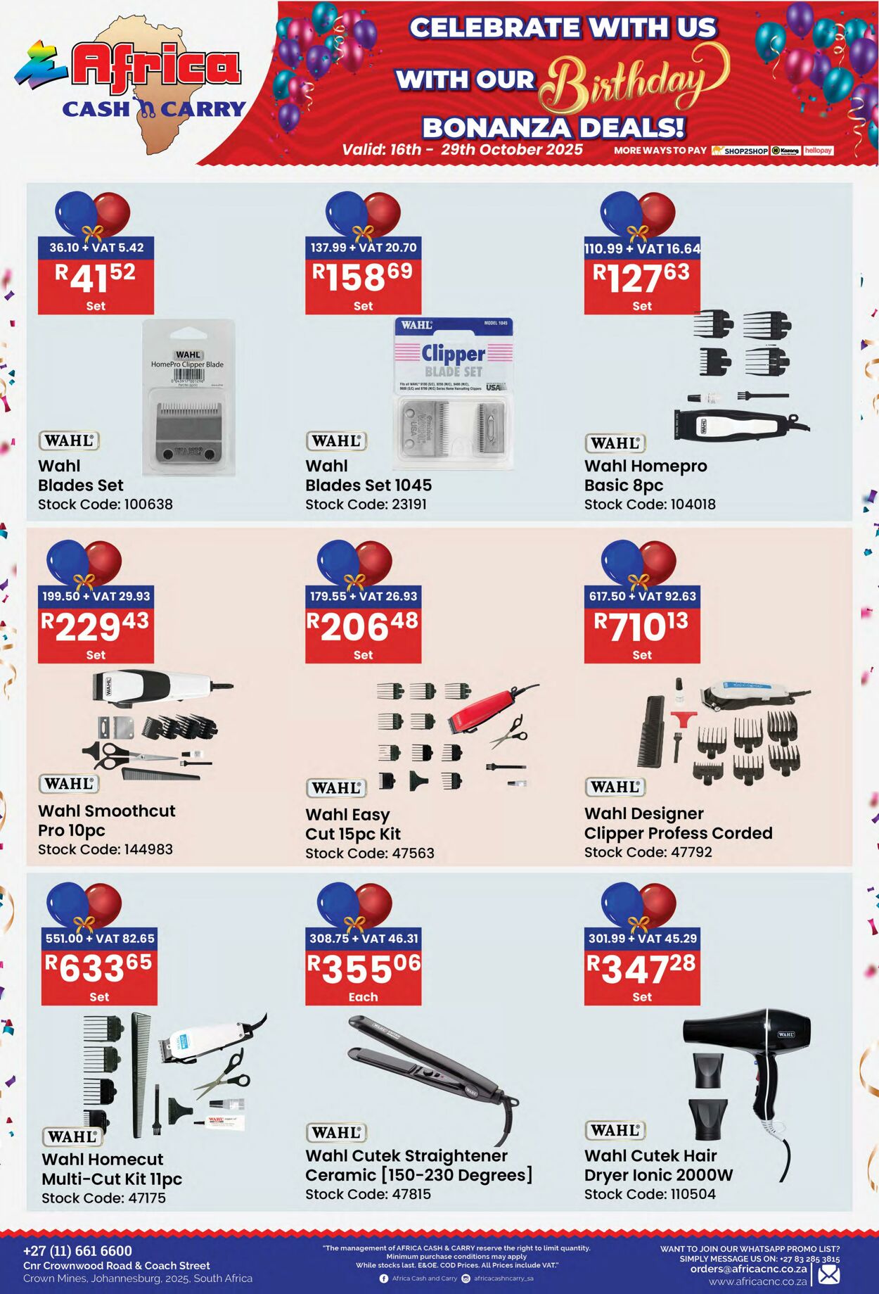 Special Africa Cash&Carry 16.10.2025 - 29.10.2025