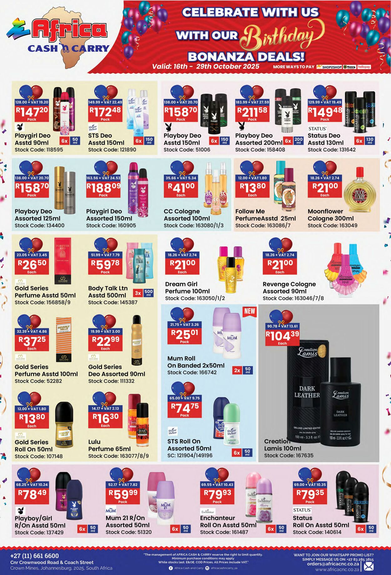 Special Africa Cash&Carry 16.10.2025 - 29.10.2025