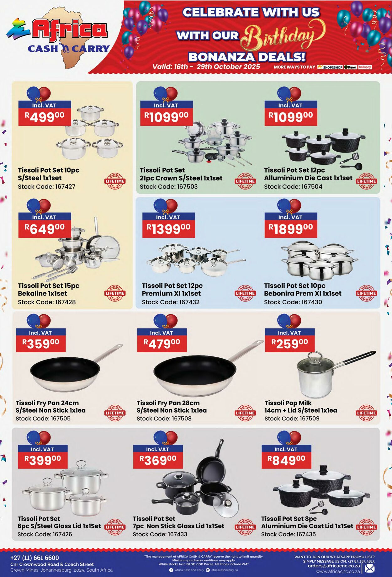 Special Africa Cash&Carry 16.10.2025 - 29.10.2025
