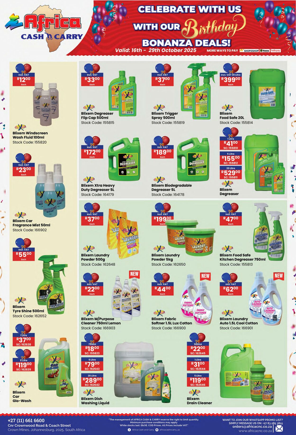 Special Africa Cash&Carry 16.10.2025 - 29.10.2025