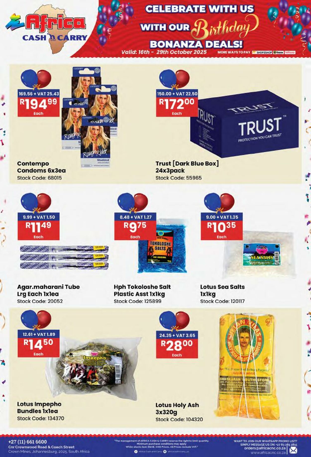 Special Africa Cash&Carry 16.10.2025 - 29.10.2025