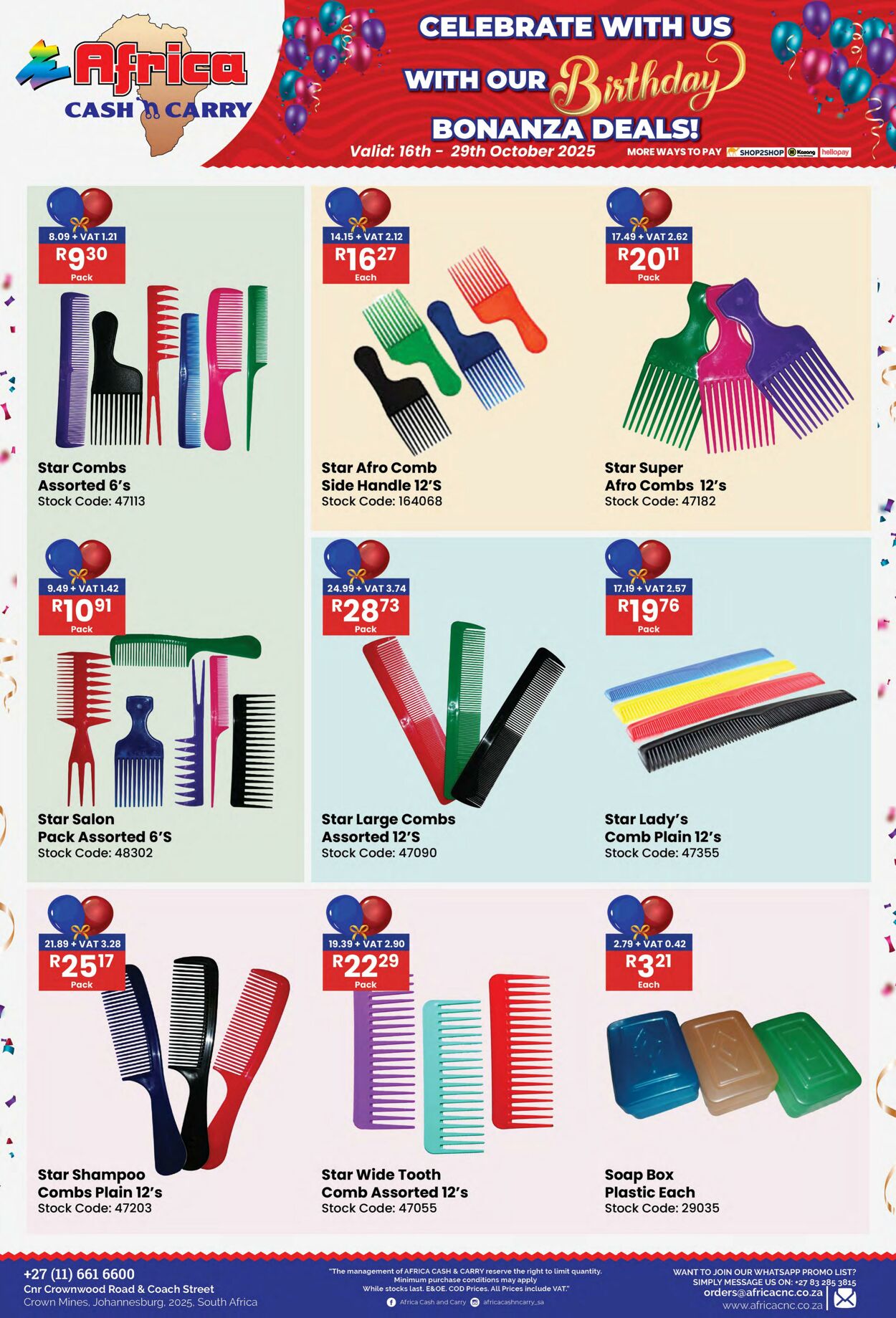 Special Africa Cash&Carry 16.10.2025 - 29.10.2025