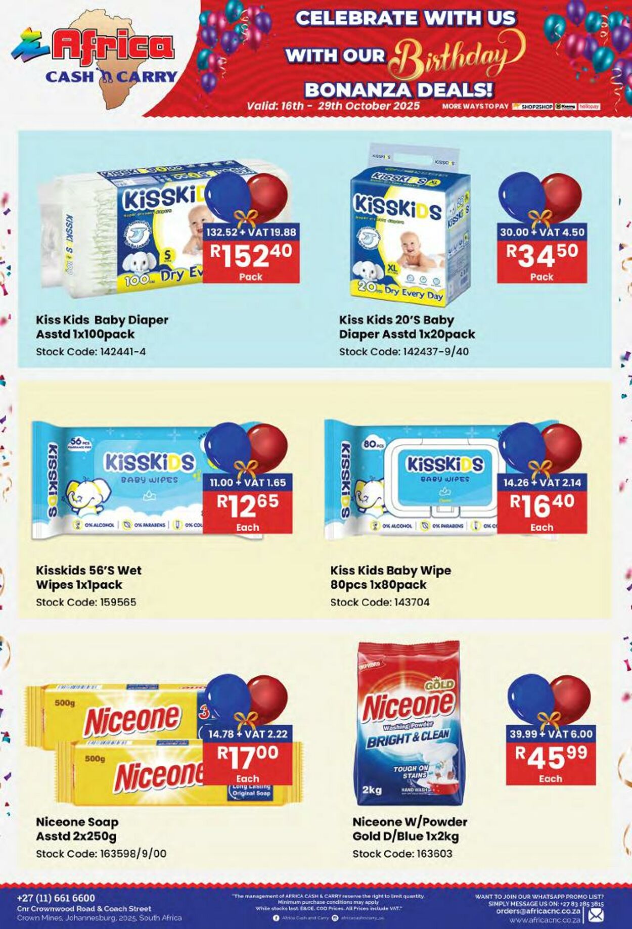 Special Africa Cash&Carry 16.10.2025 - 29.10.2025