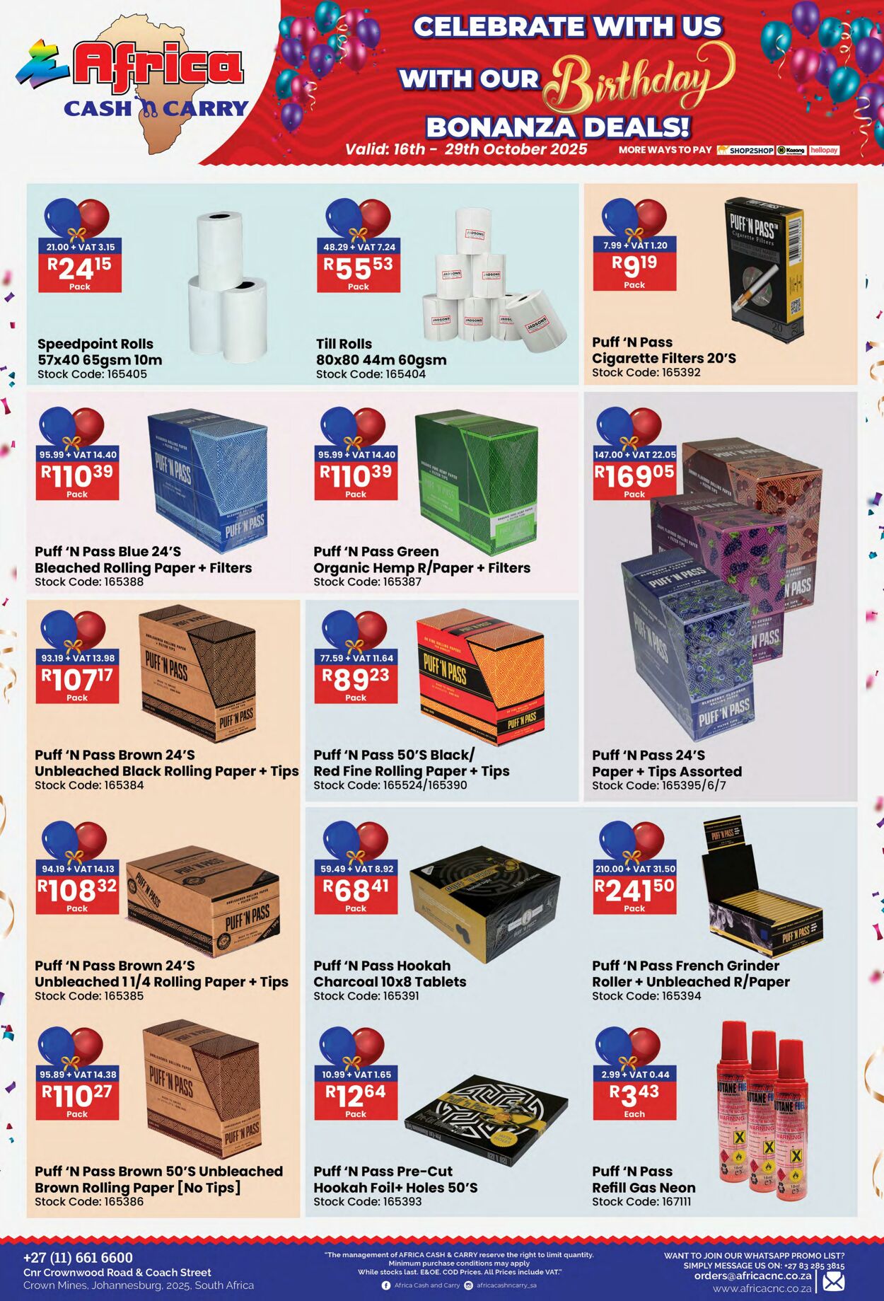 Special Africa Cash&Carry 16.10.2025 - 29.10.2025