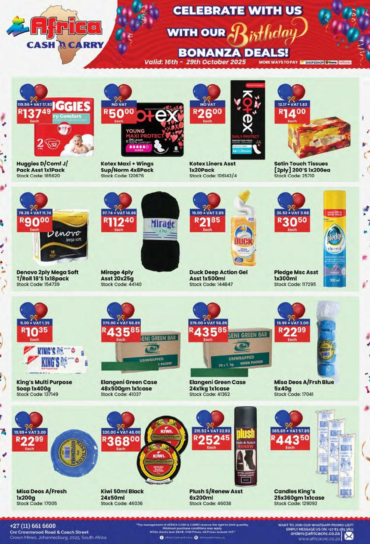 Special Africa Cash&Carry 16.10.2025 - 29.10.2025