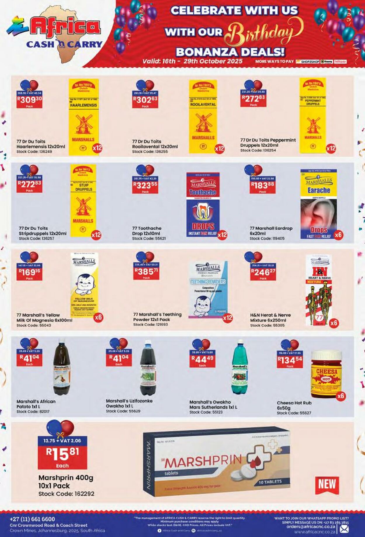 Special Africa Cash&Carry 16.10.2025 - 29.10.2025