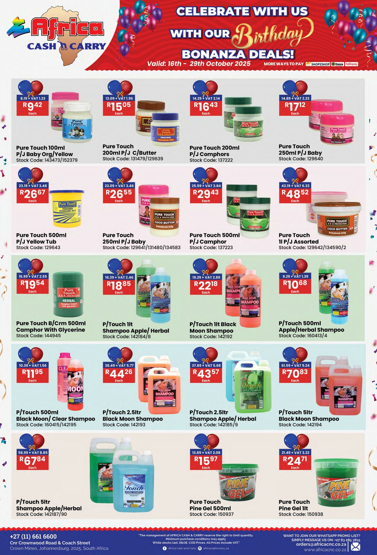 Special Africa Cash&Carry 16.10.2025 - 29.10.2025