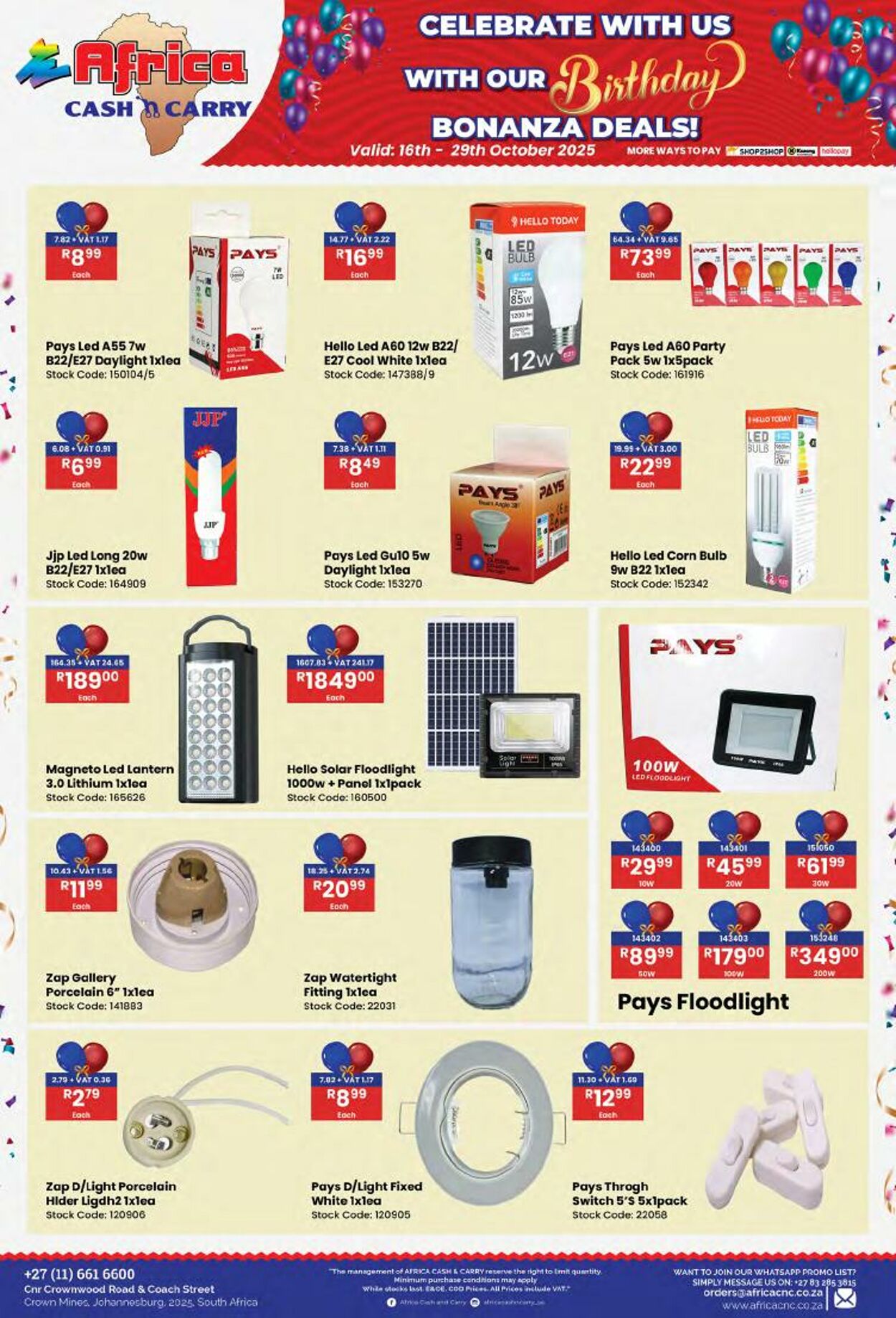 Special Africa Cash&Carry 16.10.2025 - 29.10.2025