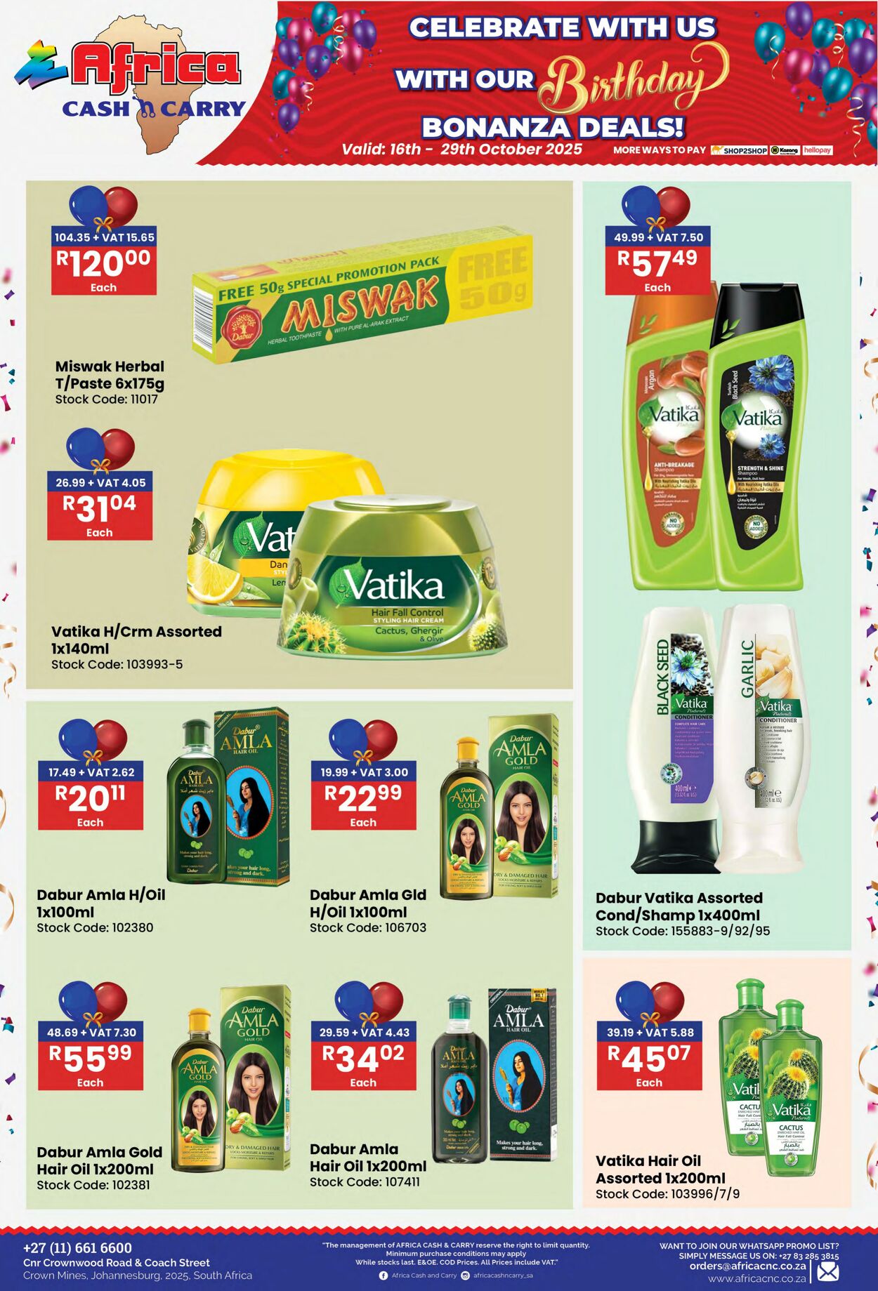 Special Africa Cash&Carry 16.10.2025 - 29.10.2025