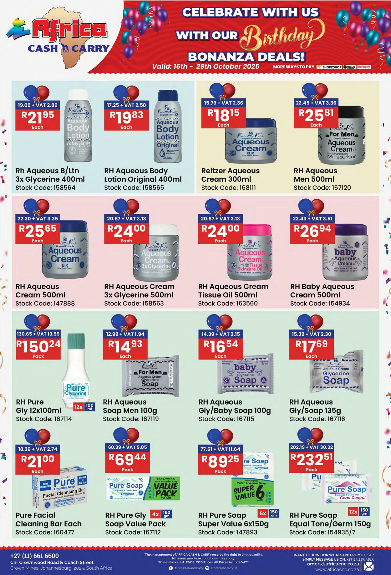 Special Africa Cash&Carry 16.10.2025 - 29.10.2025