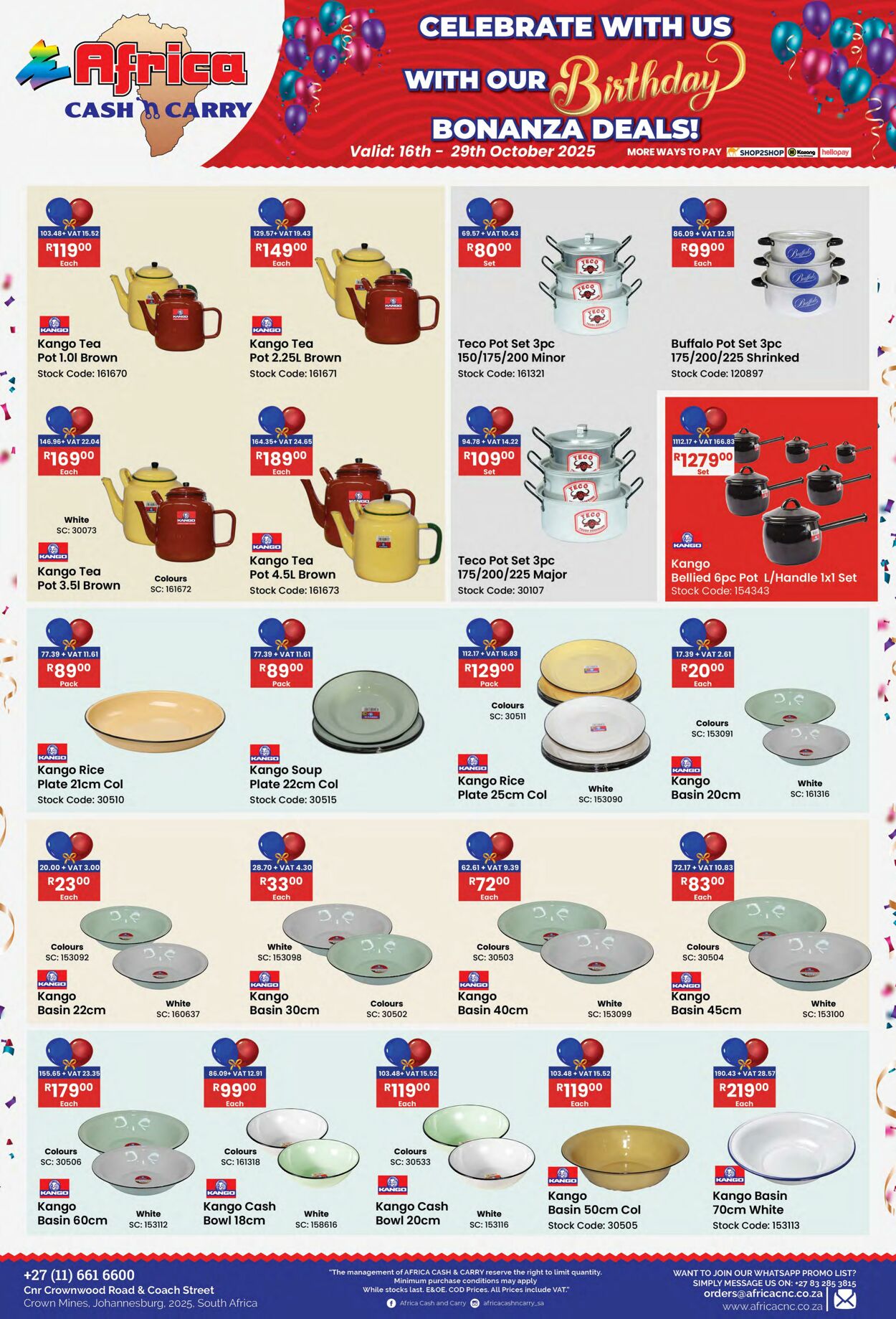 Special Africa Cash&Carry 16.10.2025 - 29.10.2025
