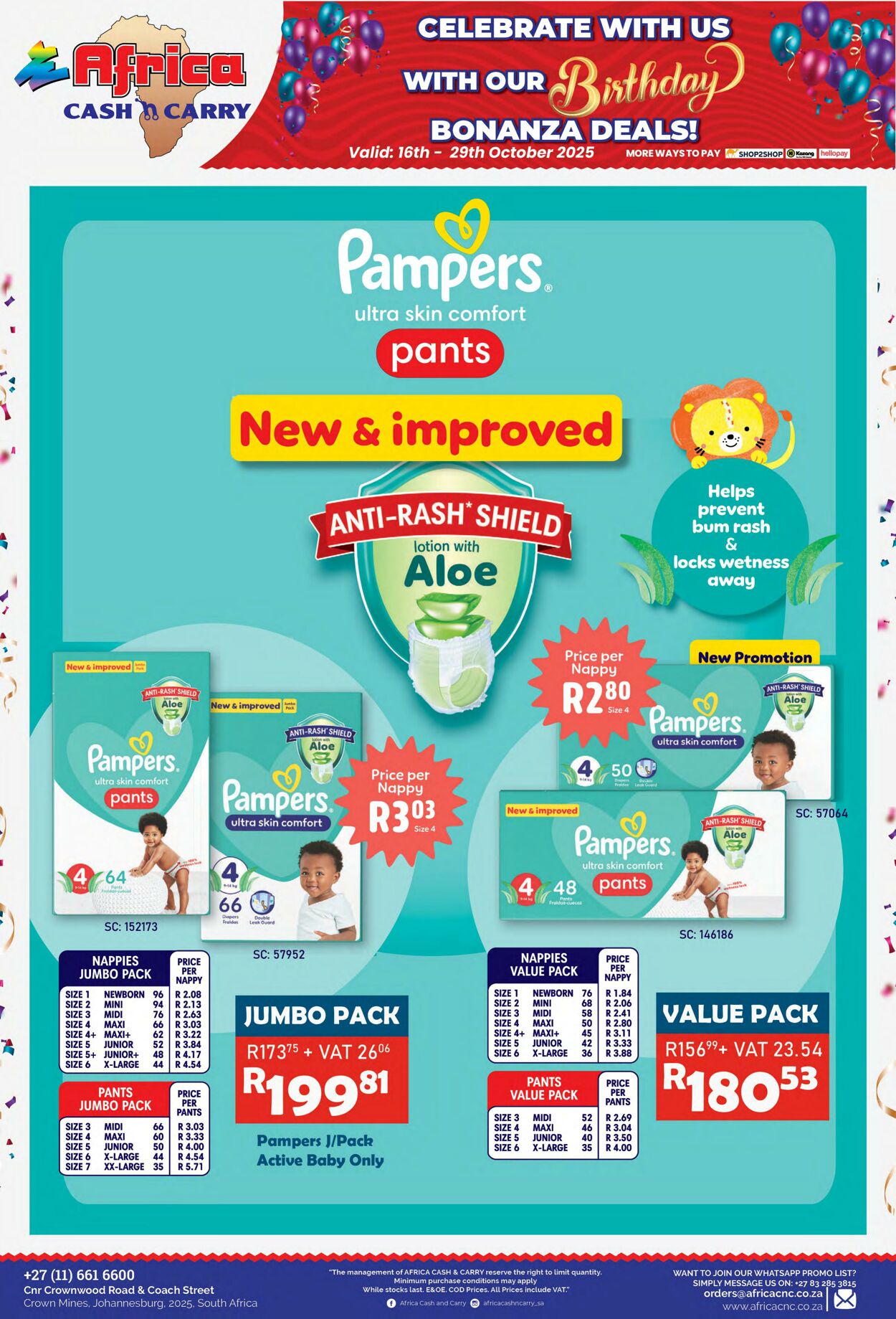 Special Africa Cash&Carry 16.10.2025 - 29.10.2025