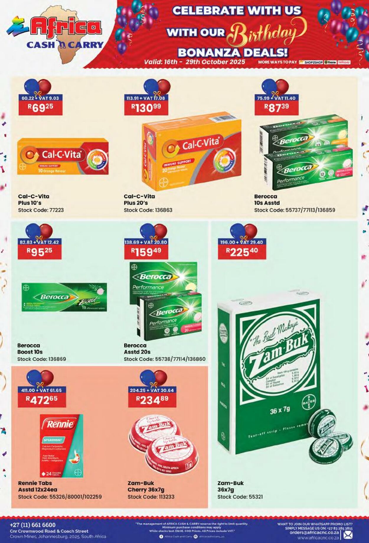Special Africa Cash&Carry 16.10.2025 - 29.10.2025