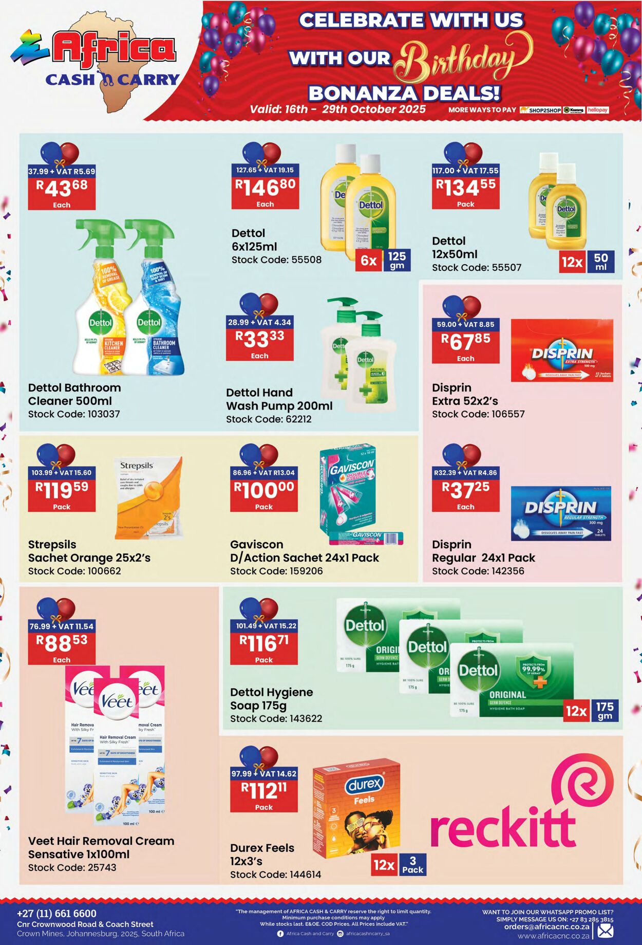 Special Africa Cash&Carry 16.10.2025 - 29.10.2025