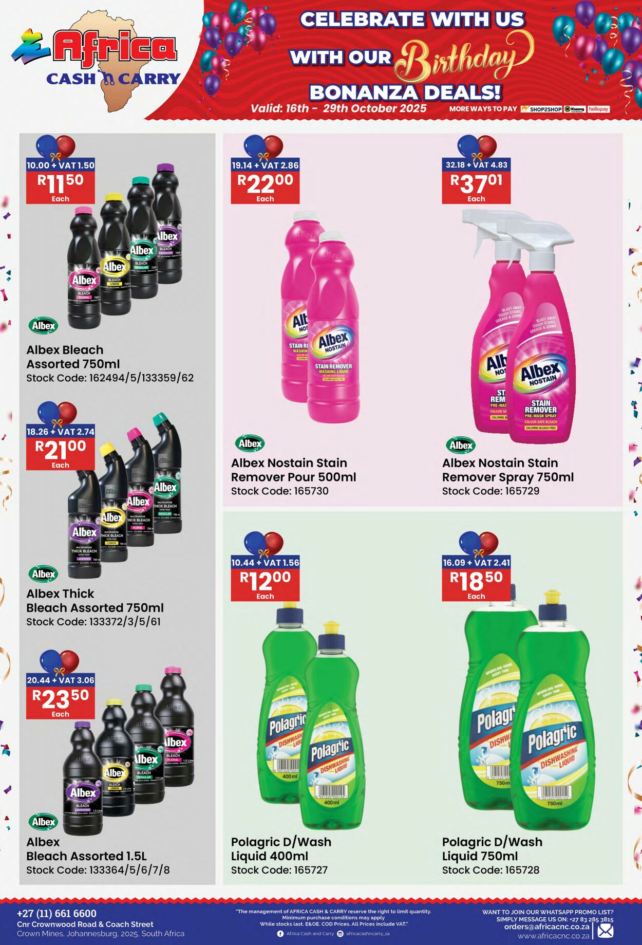 Special Africa Cash&Carry 16.10.2025 - 29.10.2025