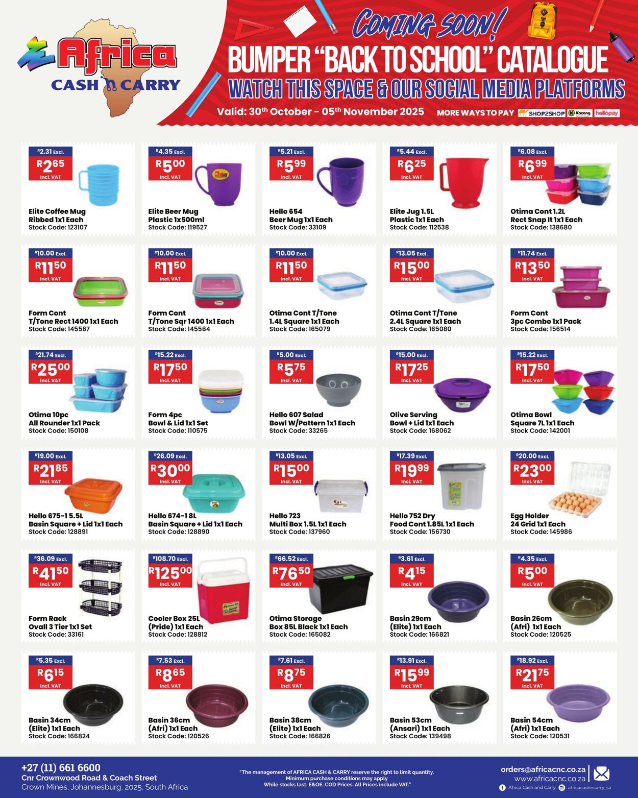Special Africa Cash&Carry 30.10.2025 - 05.11.2025