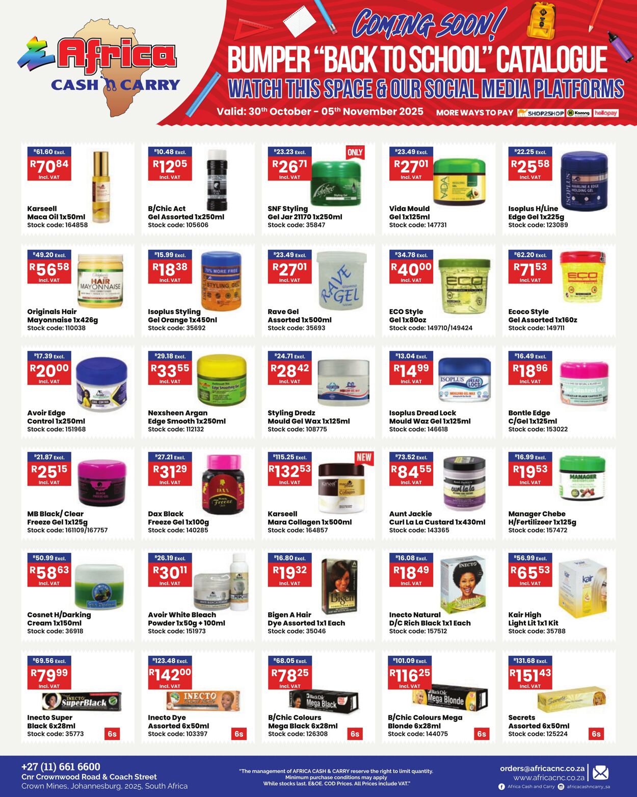 Special Africa Cash&Carry 30.10.2025 - 05.11.2025
