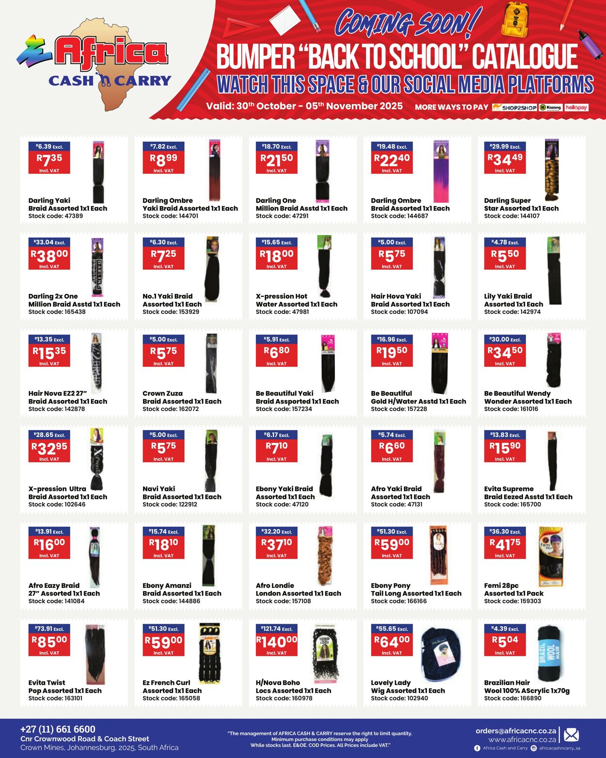 Special Africa Cash&Carry 30.10.2025 - 05.11.2025