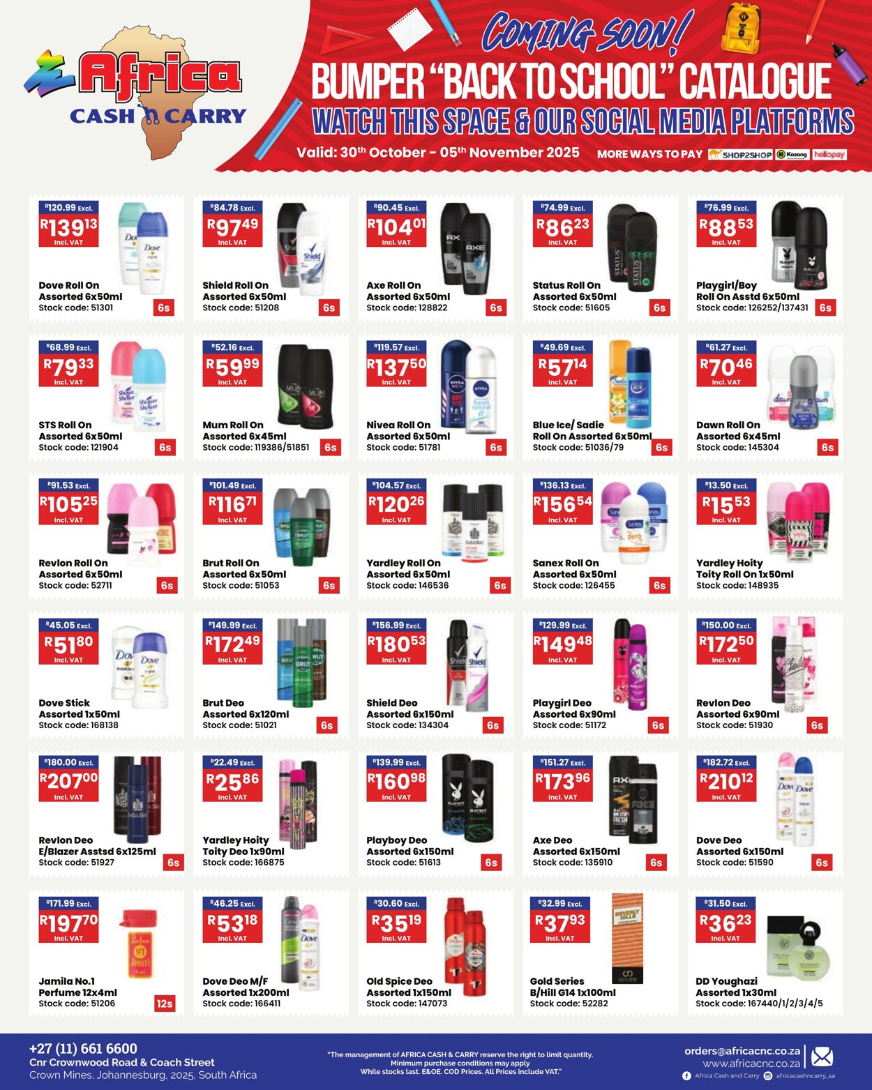 Special Africa Cash&Carry 30.10.2025 - 05.11.2025