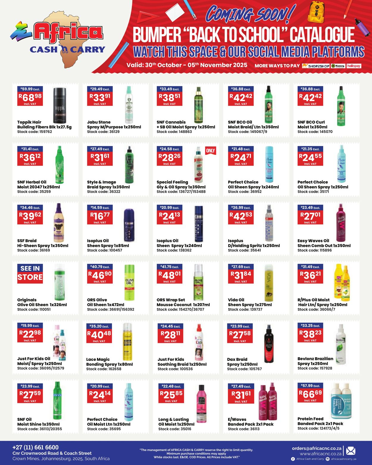 Special Africa Cash&Carry 30.10.2025 - 05.11.2025