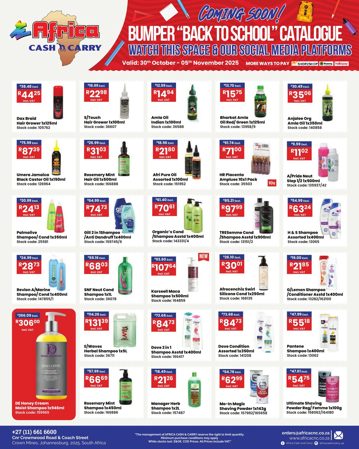 Special Africa Cash&Carry 30.10.2025 - 05.11.2025