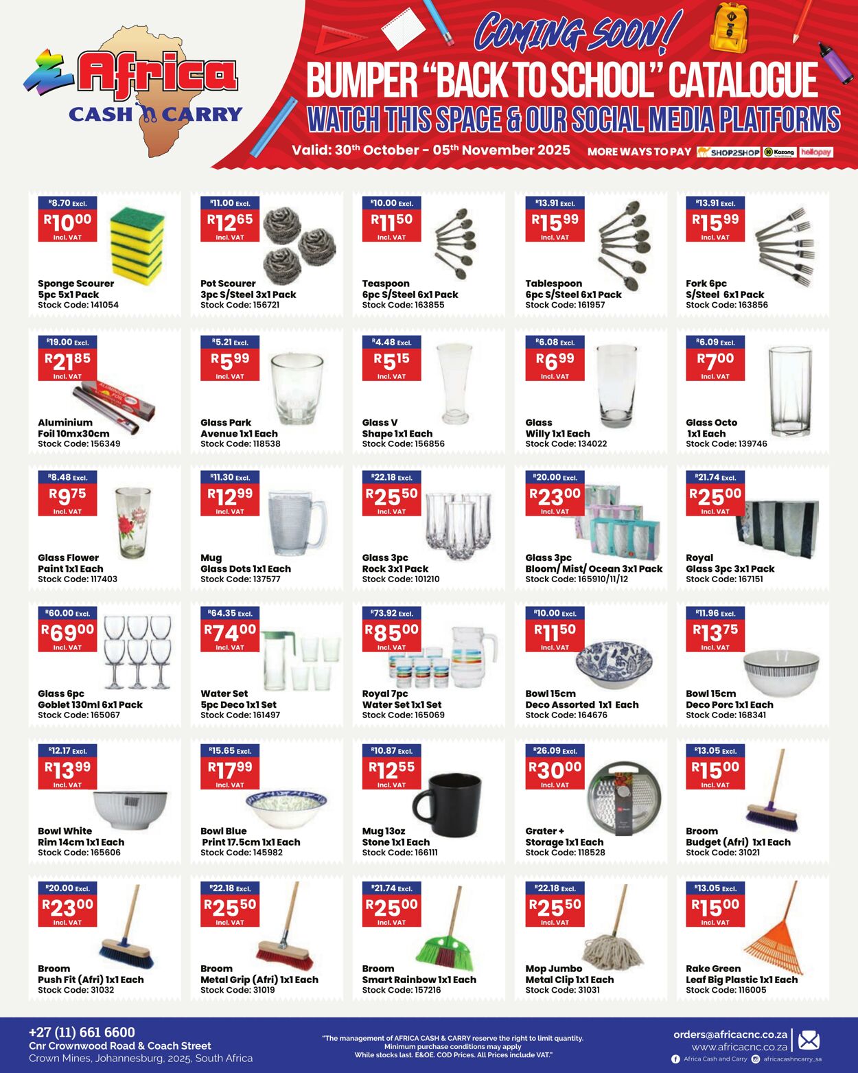 Special Africa Cash&Carry 30.10.2025 - 05.11.2025
