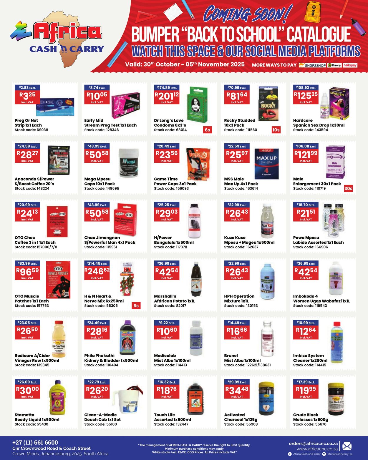 Special Africa Cash&Carry 30.10.2025 - 05.11.2025