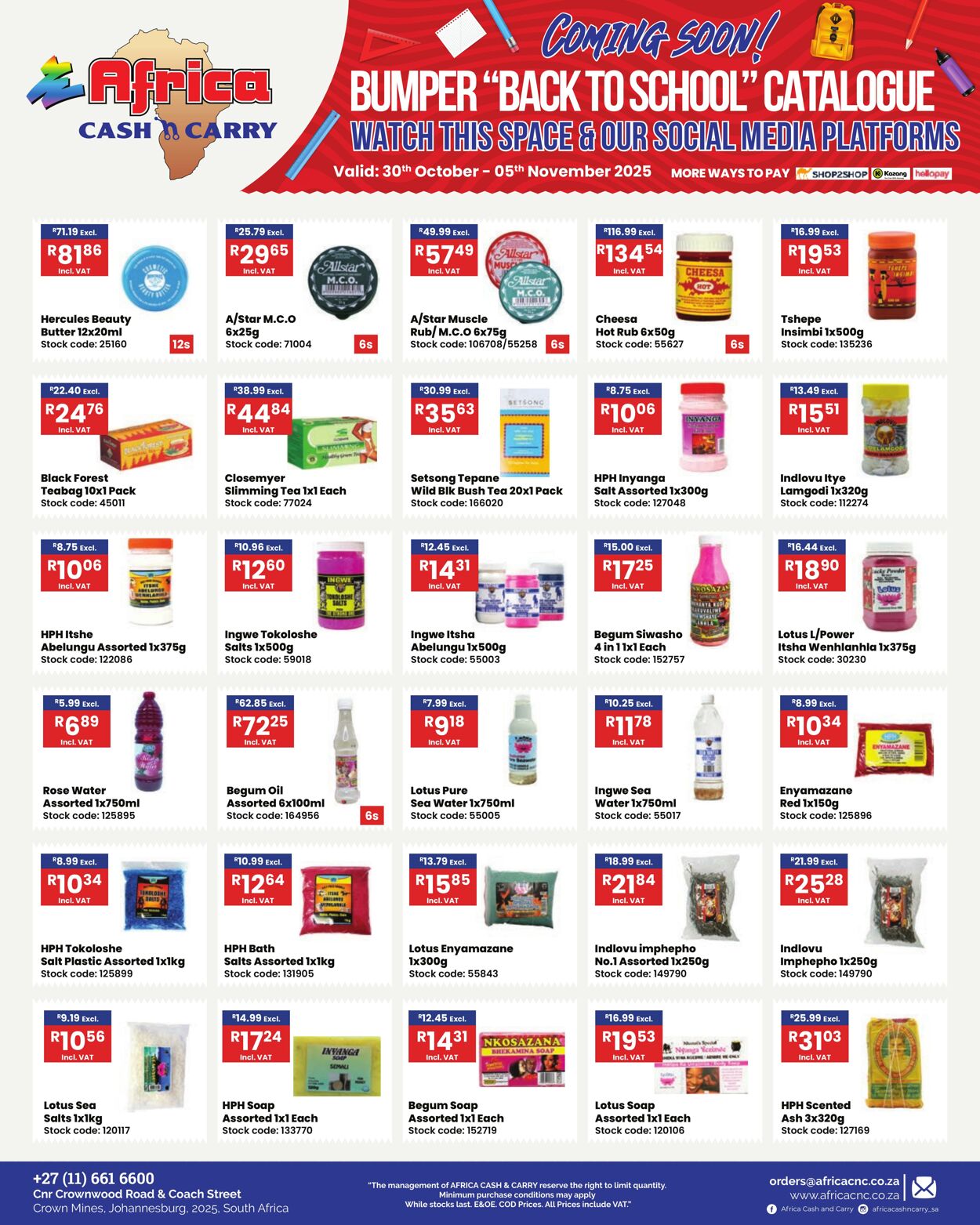 Special Africa Cash&Carry 30.10.2025 - 05.11.2025