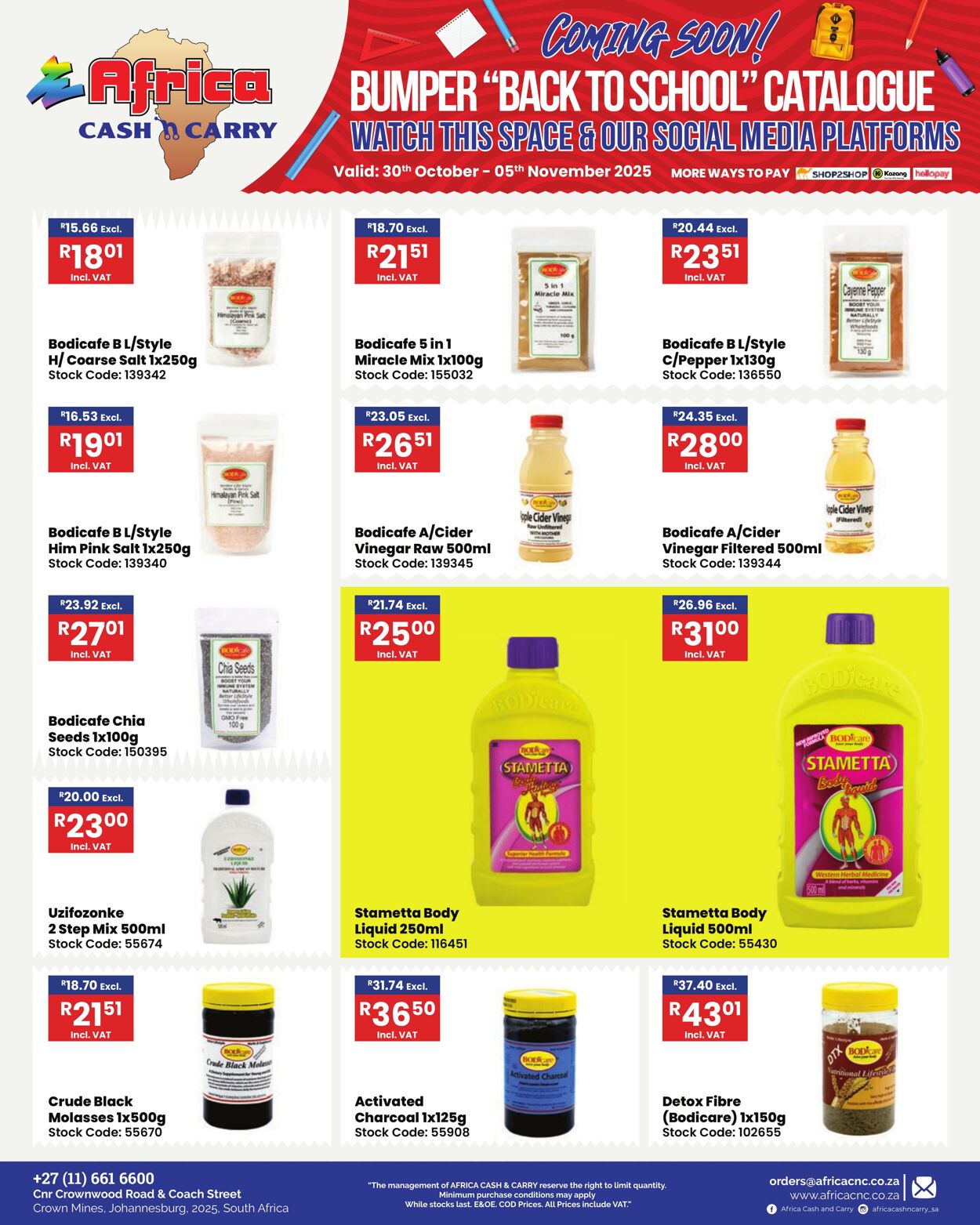 Special Africa Cash&Carry 30.10.2025 - 05.11.2025