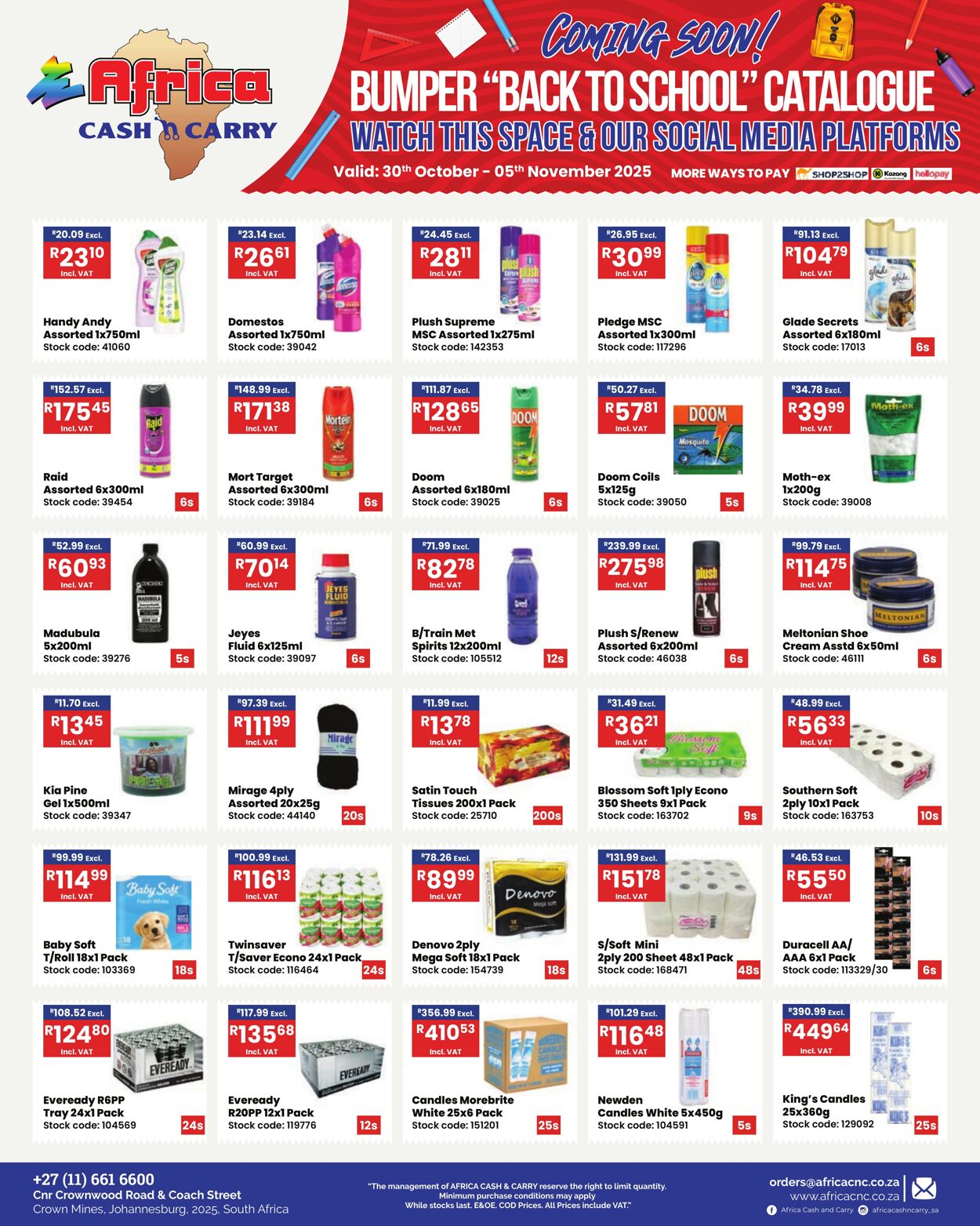 Special Africa Cash&Carry 30.10.2025 - 05.11.2025