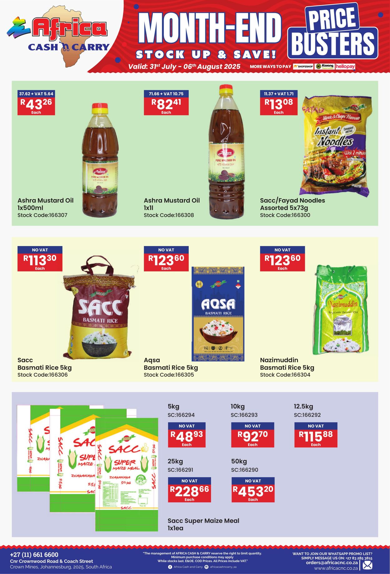 Special Africa Cash&Carry 31.07.2025 - 06.08.2025
