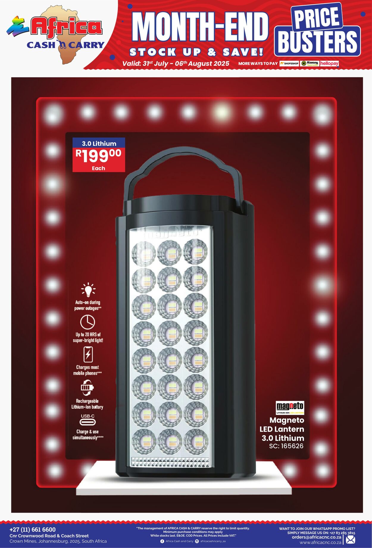 Special Africa Cash&Carry 31.07.2025 - 06.08.2025