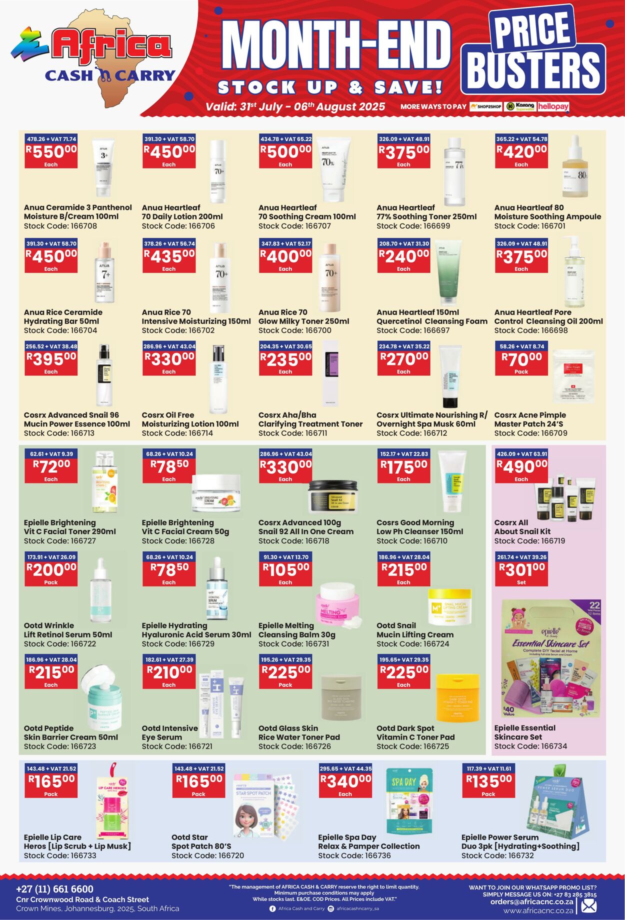 Special Africa Cash&Carry 31.07.2025 - 06.08.2025