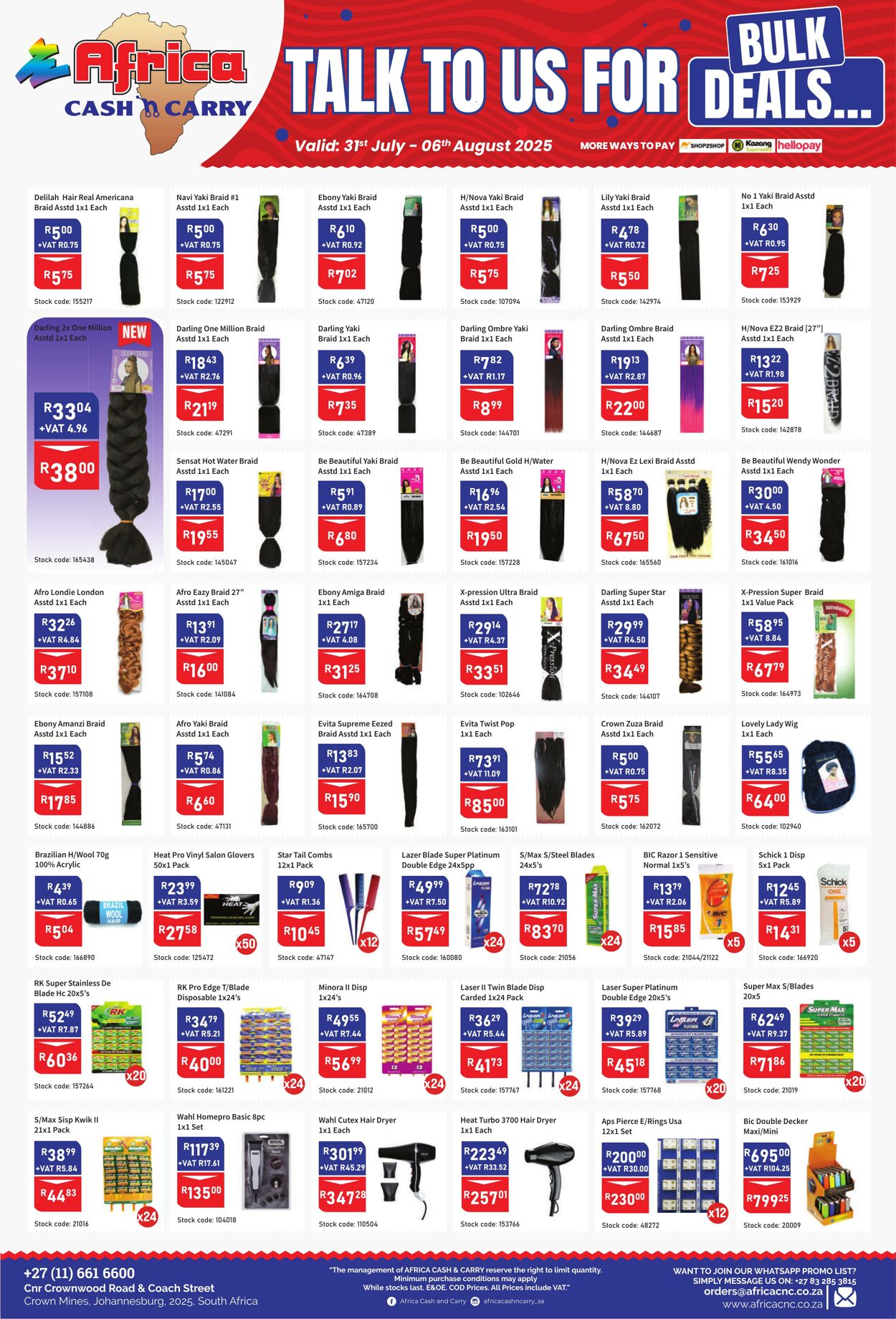 Special Africa Cash&Carry 31.07.2025 - 06.08.2025