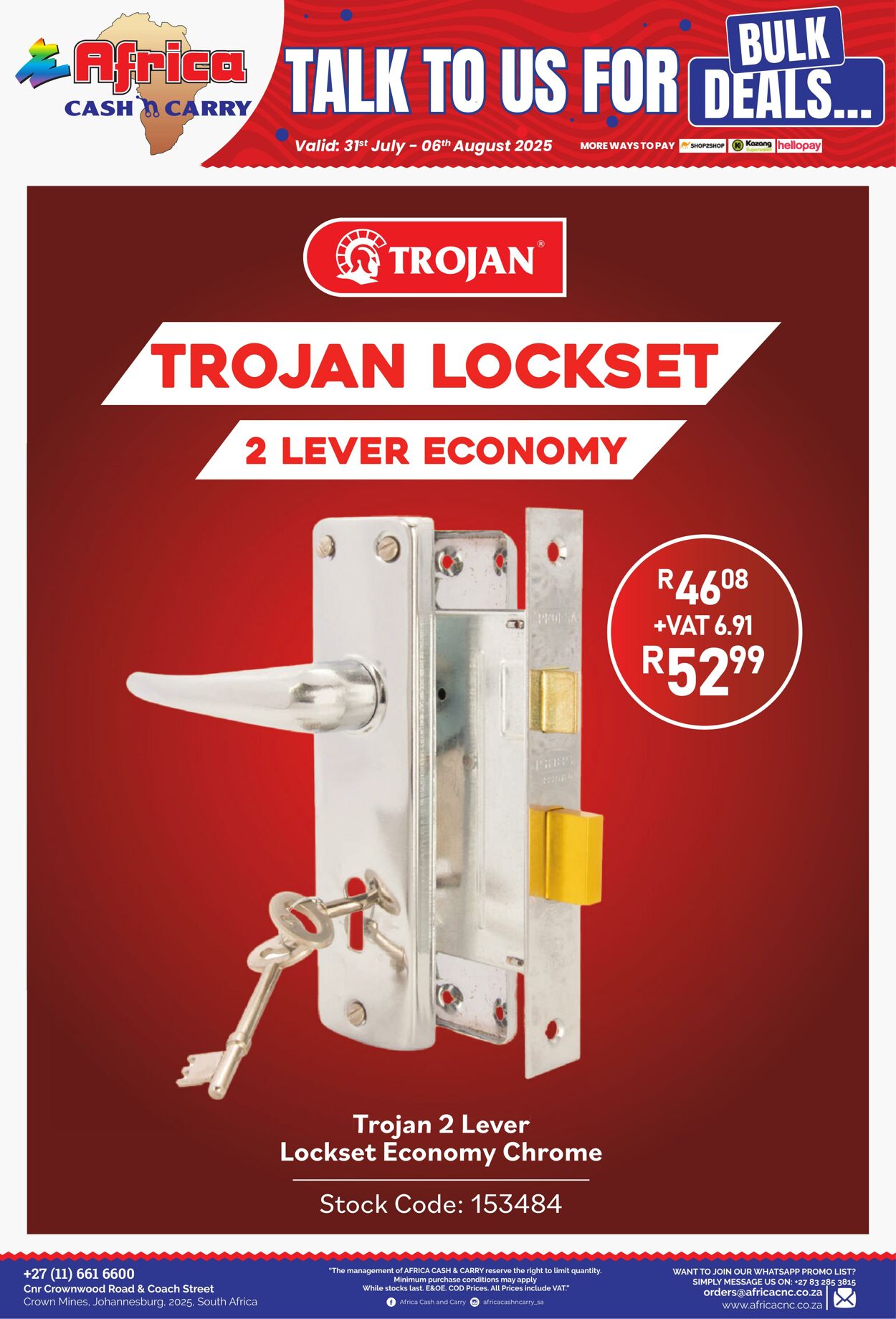 Special Africa Cash&Carry 31.07.2025 - 06.08.2025