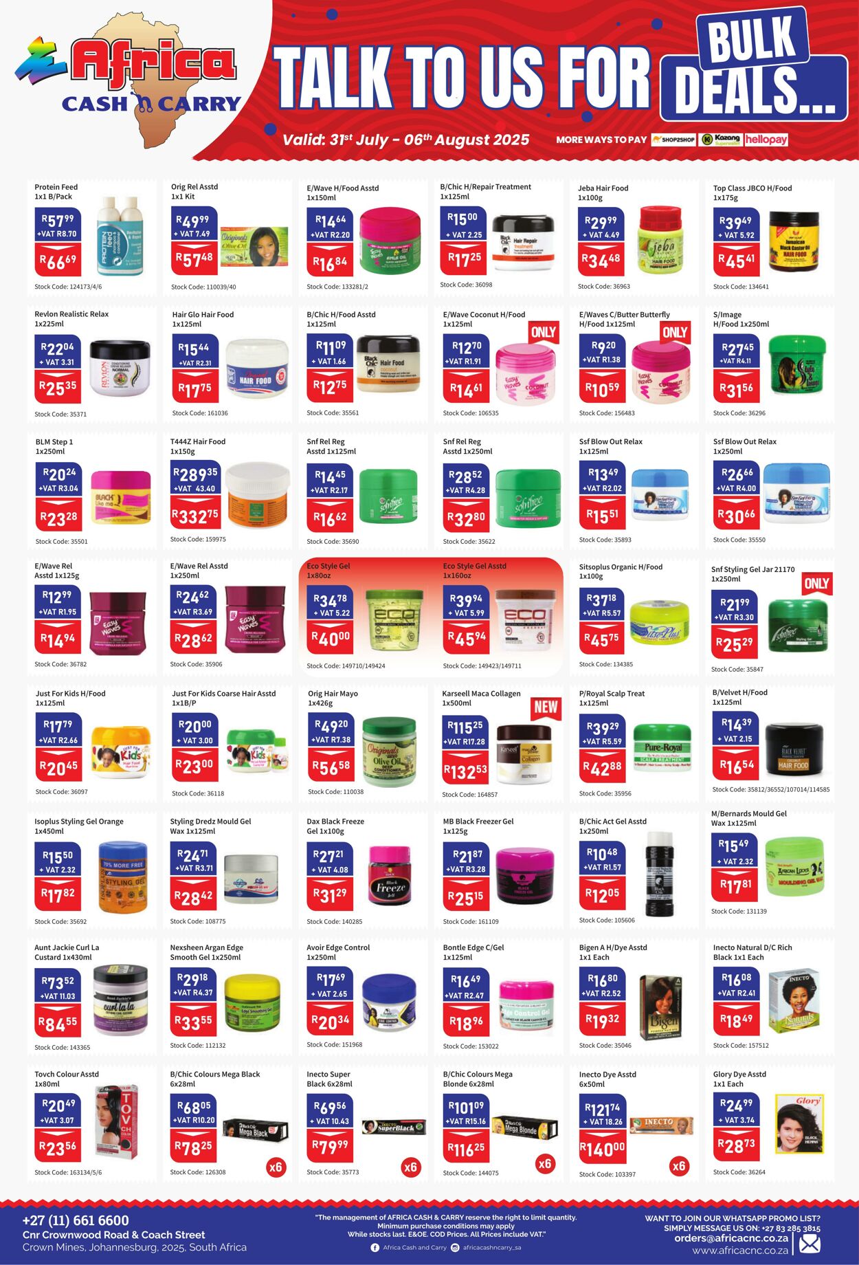 Special Africa Cash&Carry 31.07.2025 - 06.08.2025