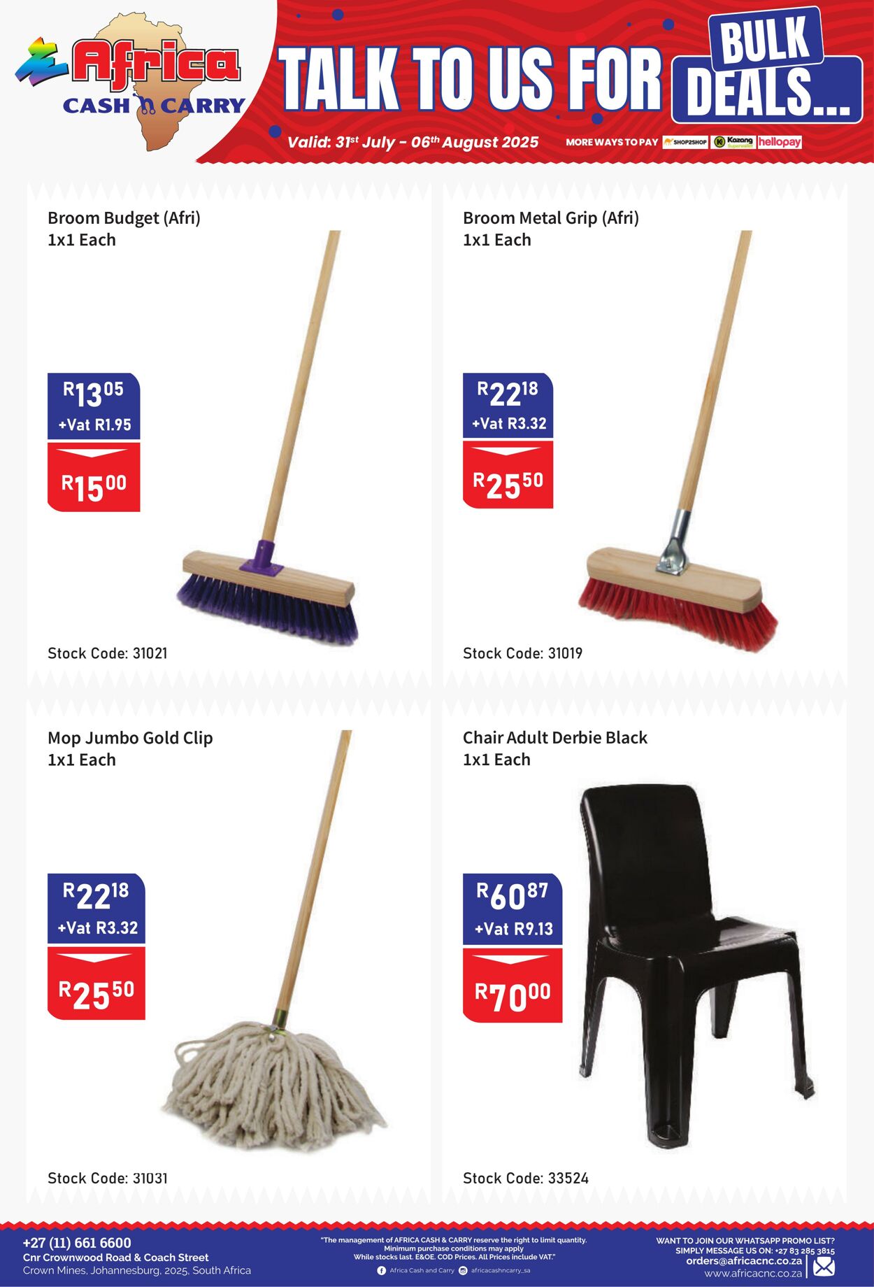 Special Africa Cash&Carry 31.07.2025 - 06.08.2025