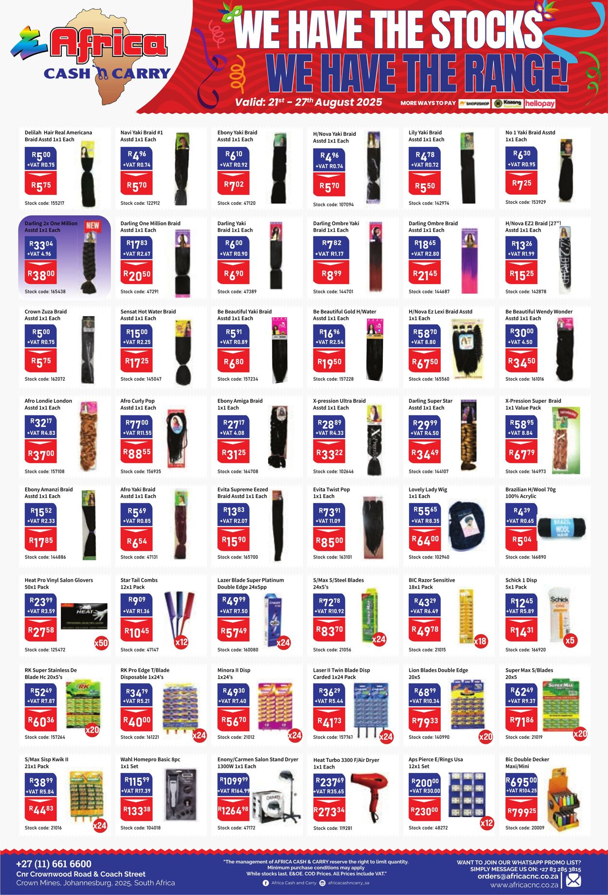 Special Africa Cash&Carry 21.08.2025 - 27.08.2025