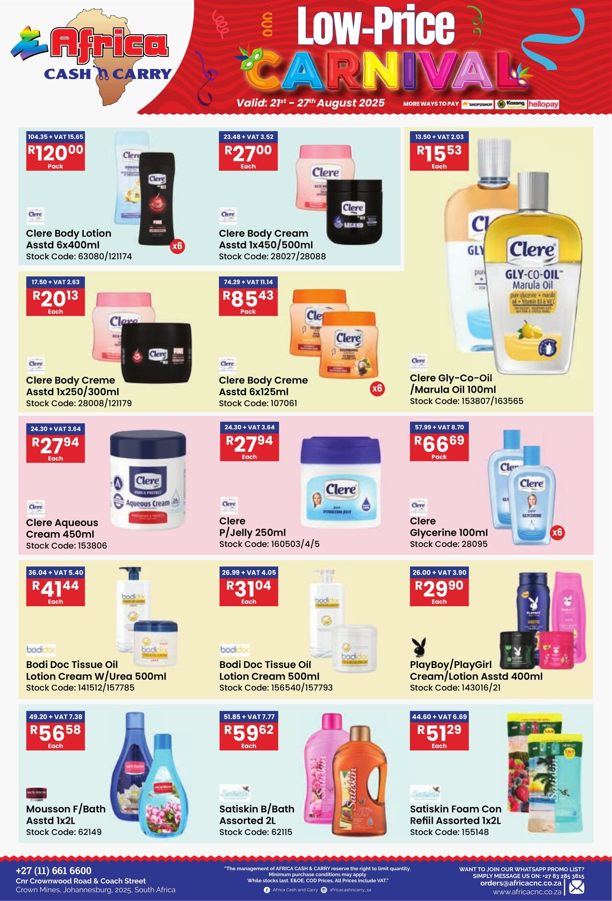Special Africa Cash&Carry 21.08.2025 - 27.08.2025