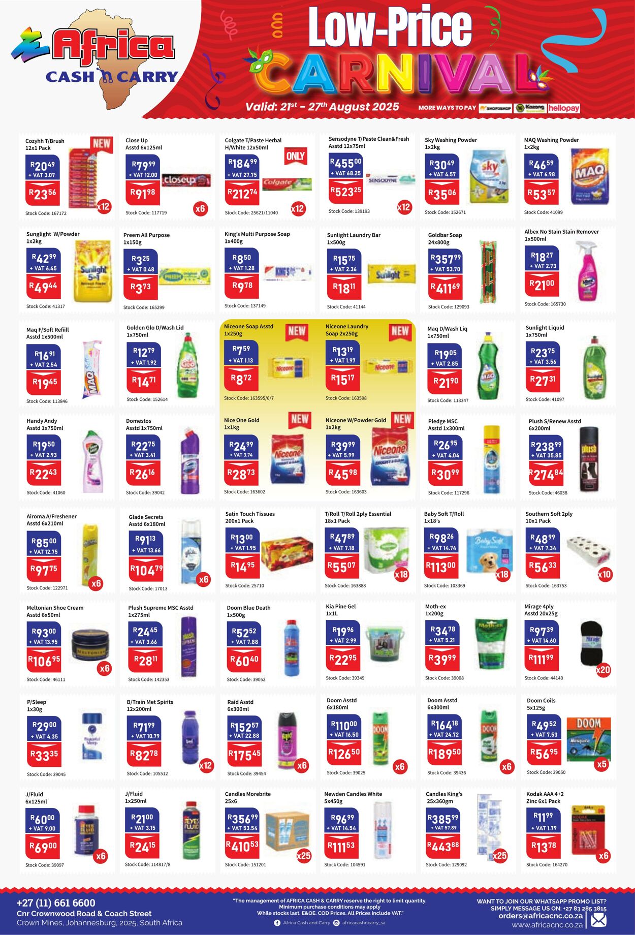 Special Africa Cash&Carry 21.08.2025 - 27.08.2025