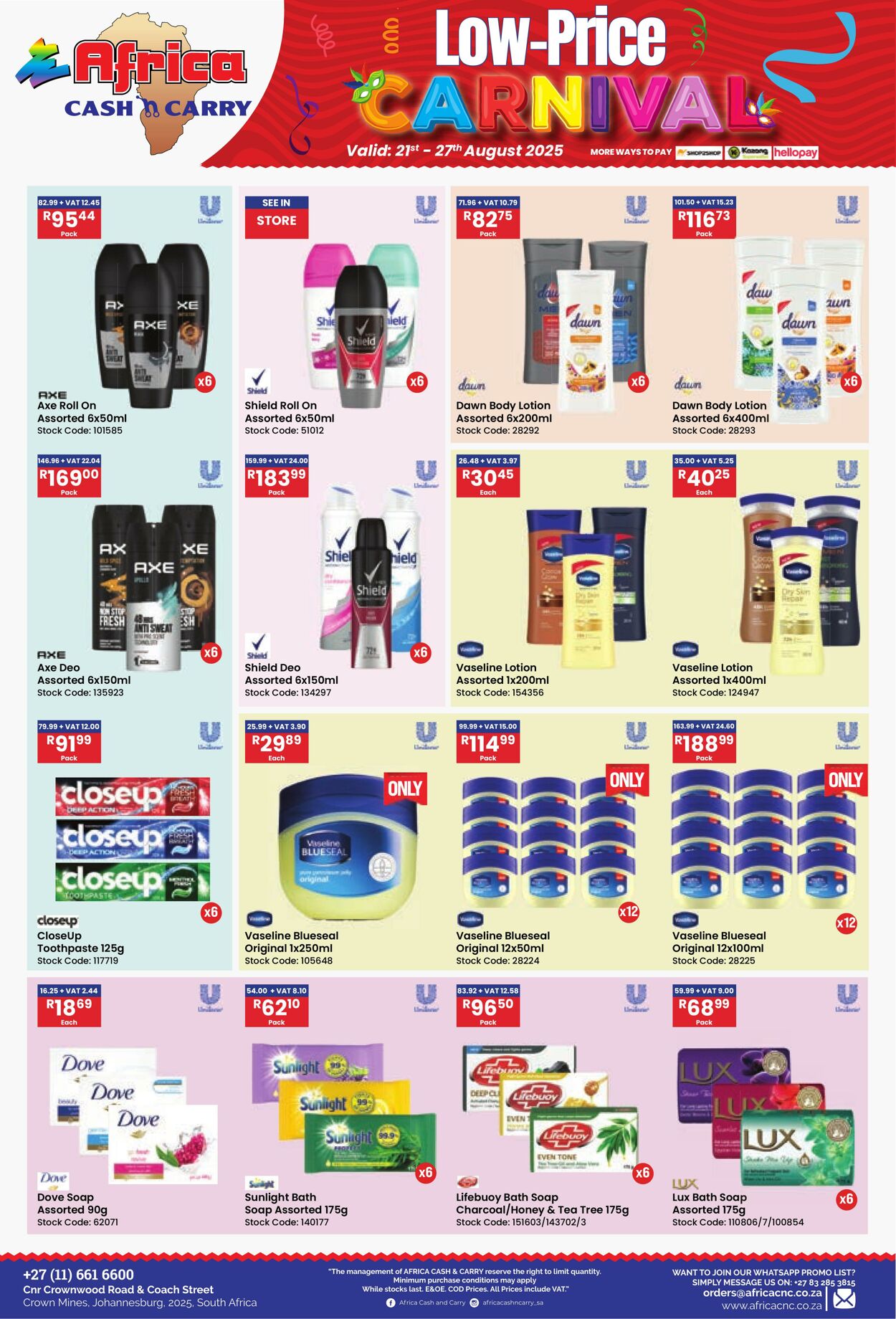 Special Africa Cash&Carry 21.08.2025 - 27.08.2025
