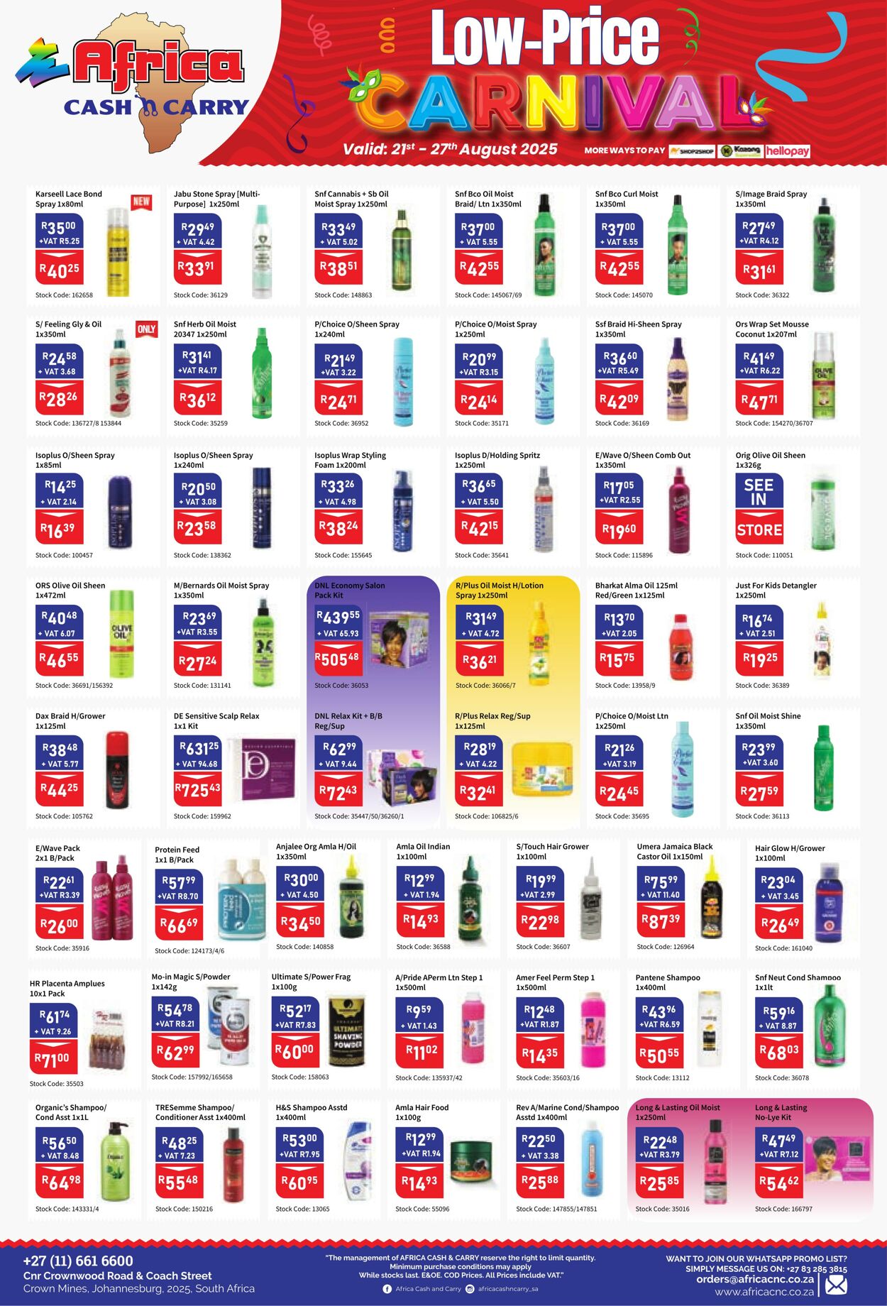 Special Africa Cash&Carry 21.08.2025 - 27.08.2025
