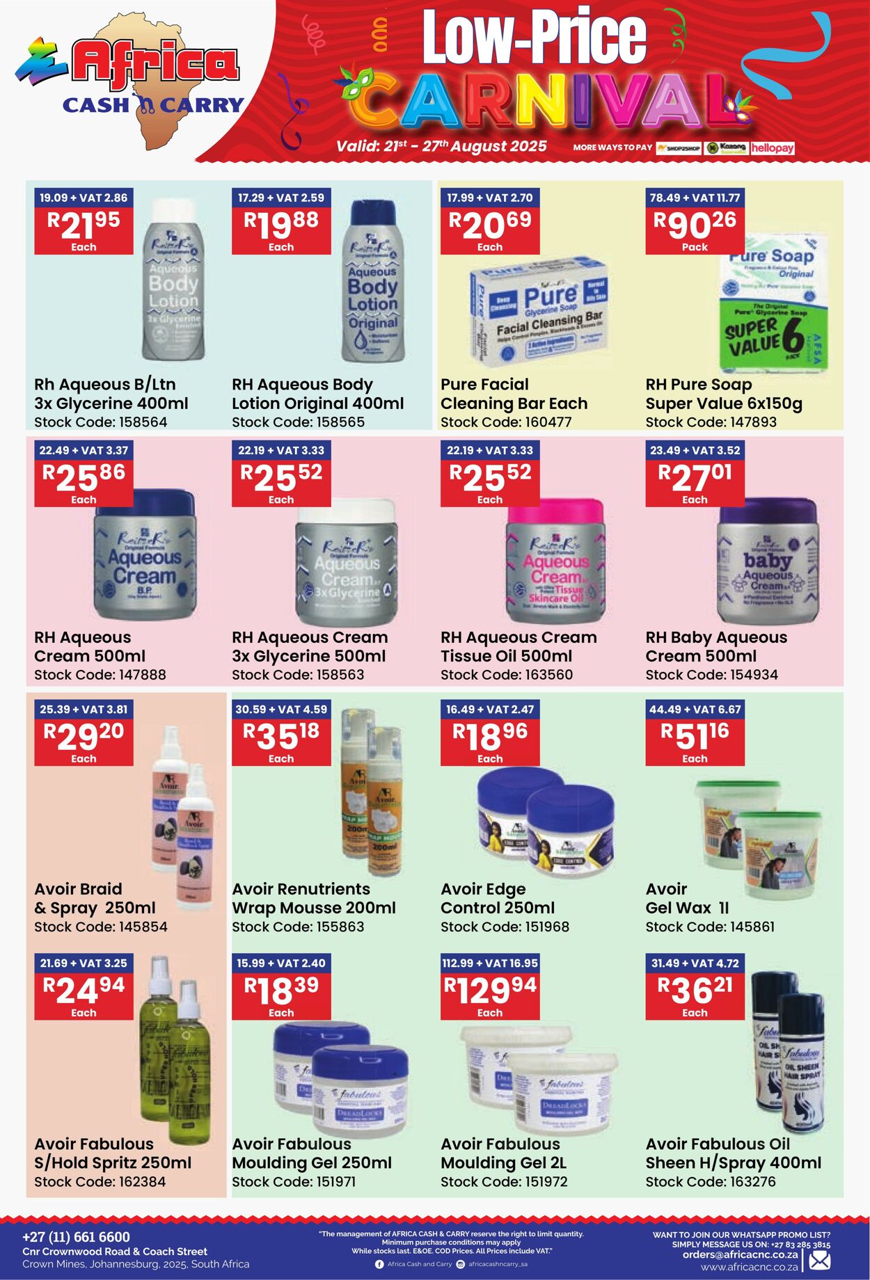 Special Africa Cash&Carry 21.08.2025 - 27.08.2025