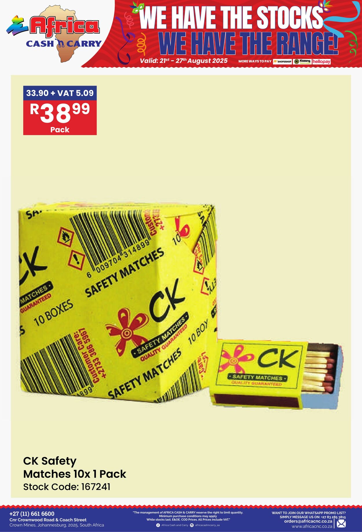 Special Africa Cash&Carry 21.08.2025 - 27.08.2025