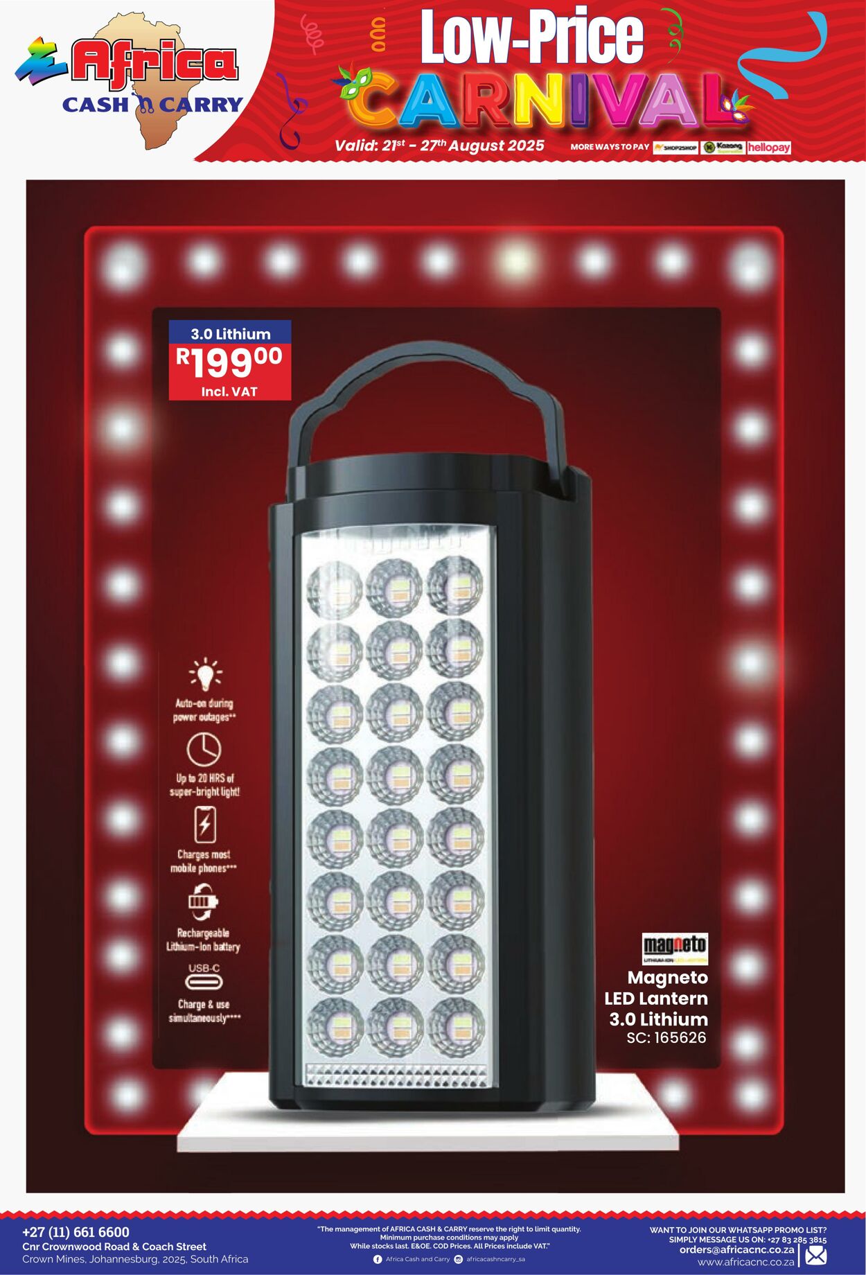 Special Africa Cash&Carry 21.08.2025 - 27.08.2025