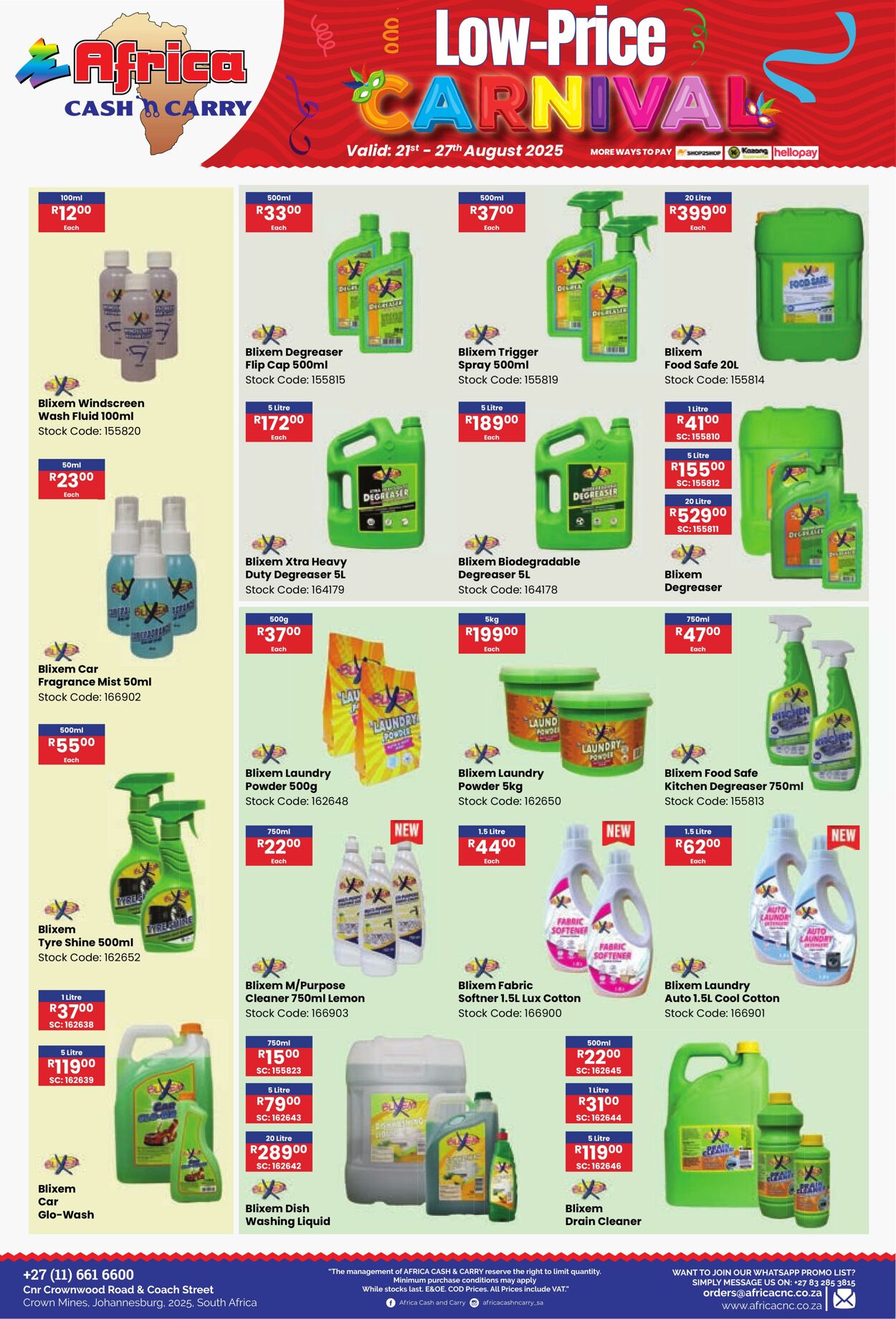 Special Africa Cash&Carry 21.08.2025 - 27.08.2025