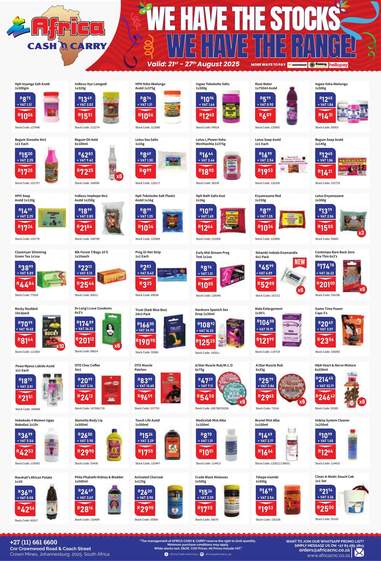 Special Africa Cash&Carry 21.08.2025 - 27.08.2025