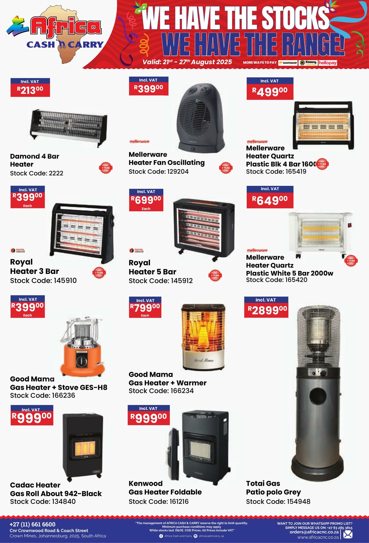 Special Africa Cash&Carry 21.08.2025 - 27.08.2025